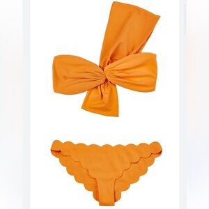 Marysia Swim Orange Scalloped Bandeau Bikini Top